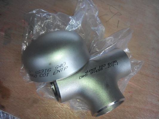 45D 90D 180Dのまっすぐなステンレス鋼の管のティーのバット溶接SS304L SS316L STD SCH40