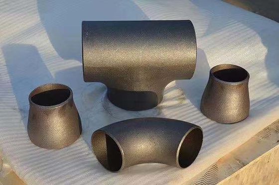 継ぎ目が無い溶接された肘のティーの減力剤の帽子DIN EN10253の黒ANSIの錆オイル