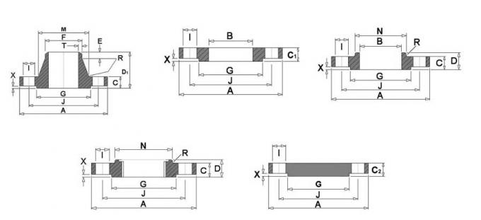 BS 4504のPN6フランジ次元